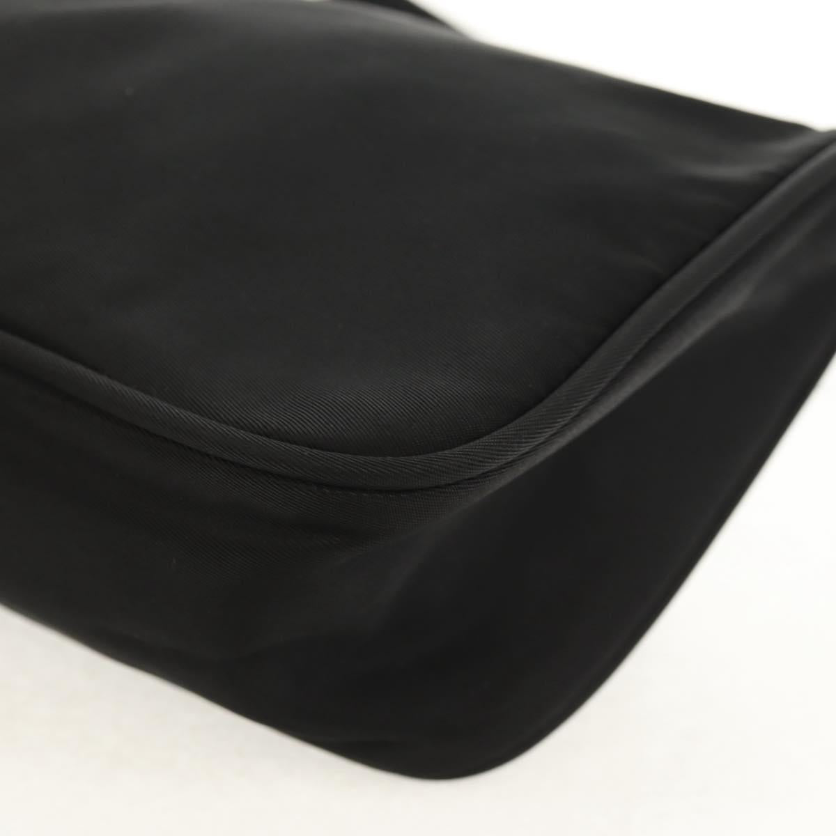 PRADA Accessory Pouch Nylon Black Silver Auth am9858V