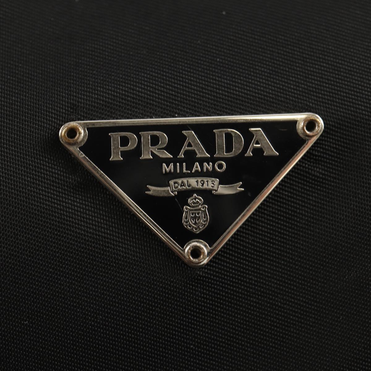 PRADA Accessory Pouch Nylon Black Silver Auth am9858V
