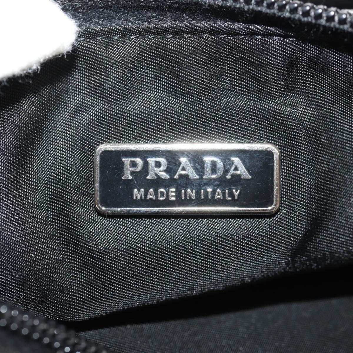 PRADA Accessory Pouch Nylon Black Silver Auth am9858V