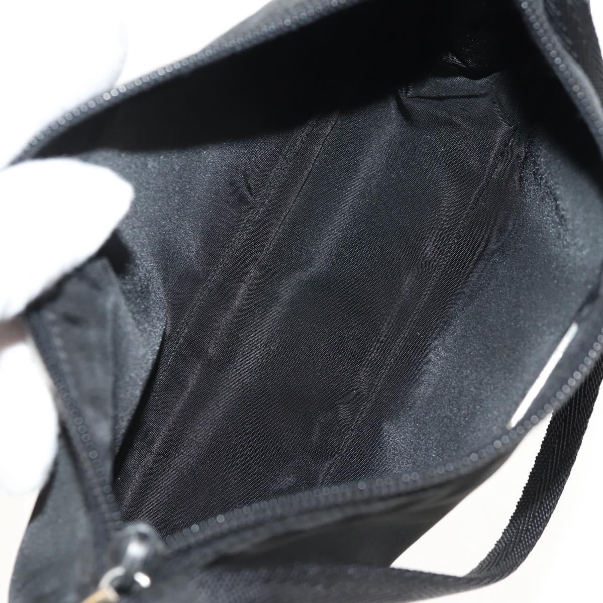 PRADA Accessory Pouch Nylon Black Silver Auth am9858V