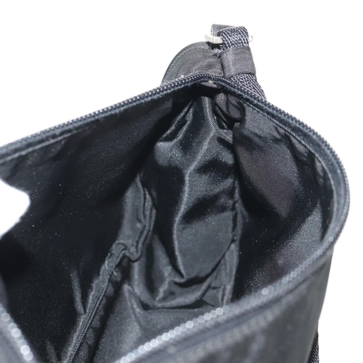 PRADA Accessory Pouch Nylon Black Silver Auth am9858V