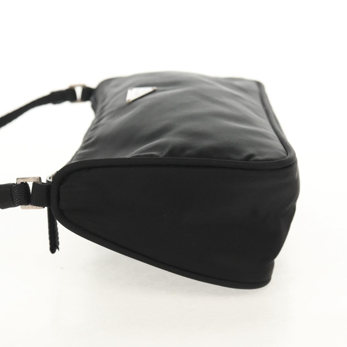 PRADA Accessory Pouch Nylon Black Silver Auth am9858V