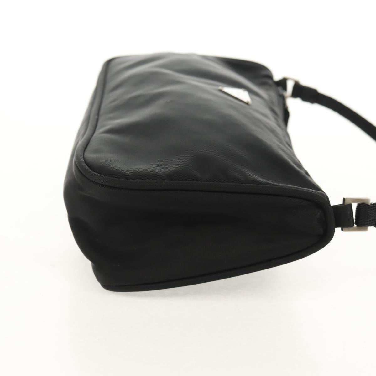 PRADA Accessory Pouch Nylon Black Silver Auth am9858V