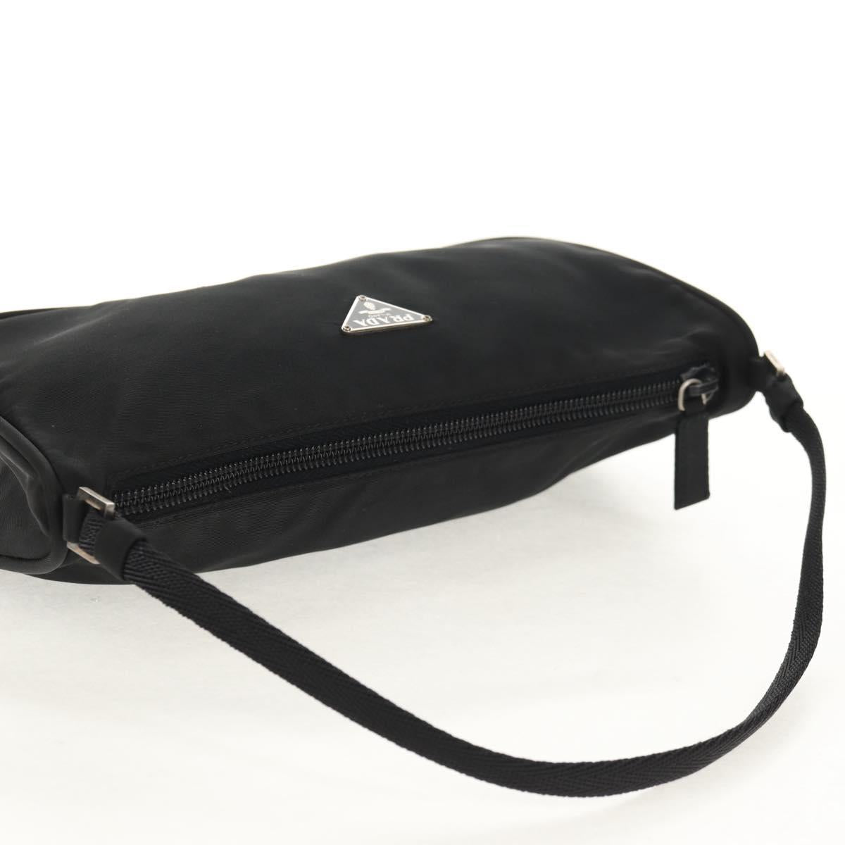 PRADA Accessory Pouch Nylon Black Silver Auth am9858V