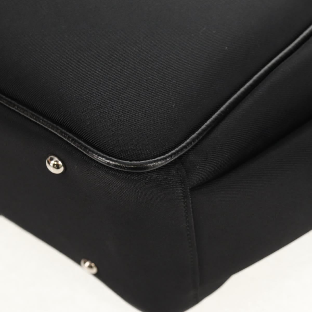 BURBERRY Nova Check Hand Bag Nylon Beige Silver Auth am9859V