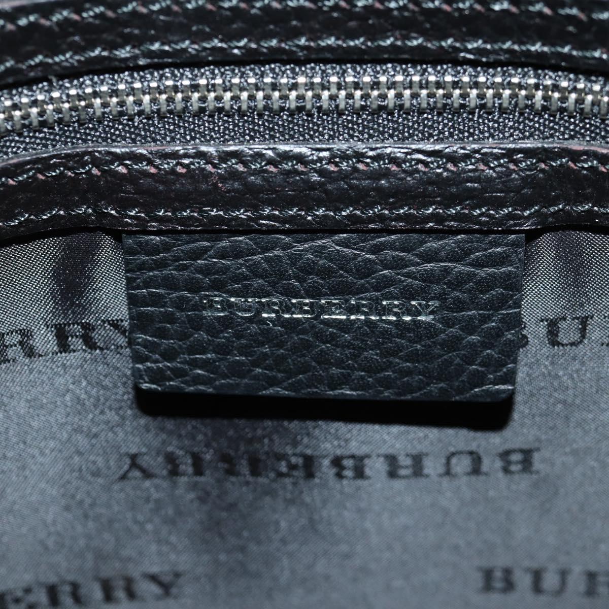 BURBERRY Nova Check Hand Bag Nylon Beige Silver Auth am9859V