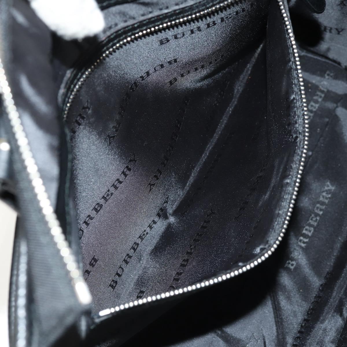 BURBERRY Nova Check Hand Bag Nylon Beige Silver Auth am9859V