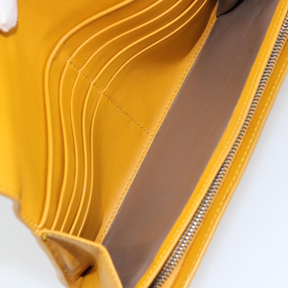 BOTTEGA VENETA INTRECCIATO Long Wallet Leather Yellow Auth am9863