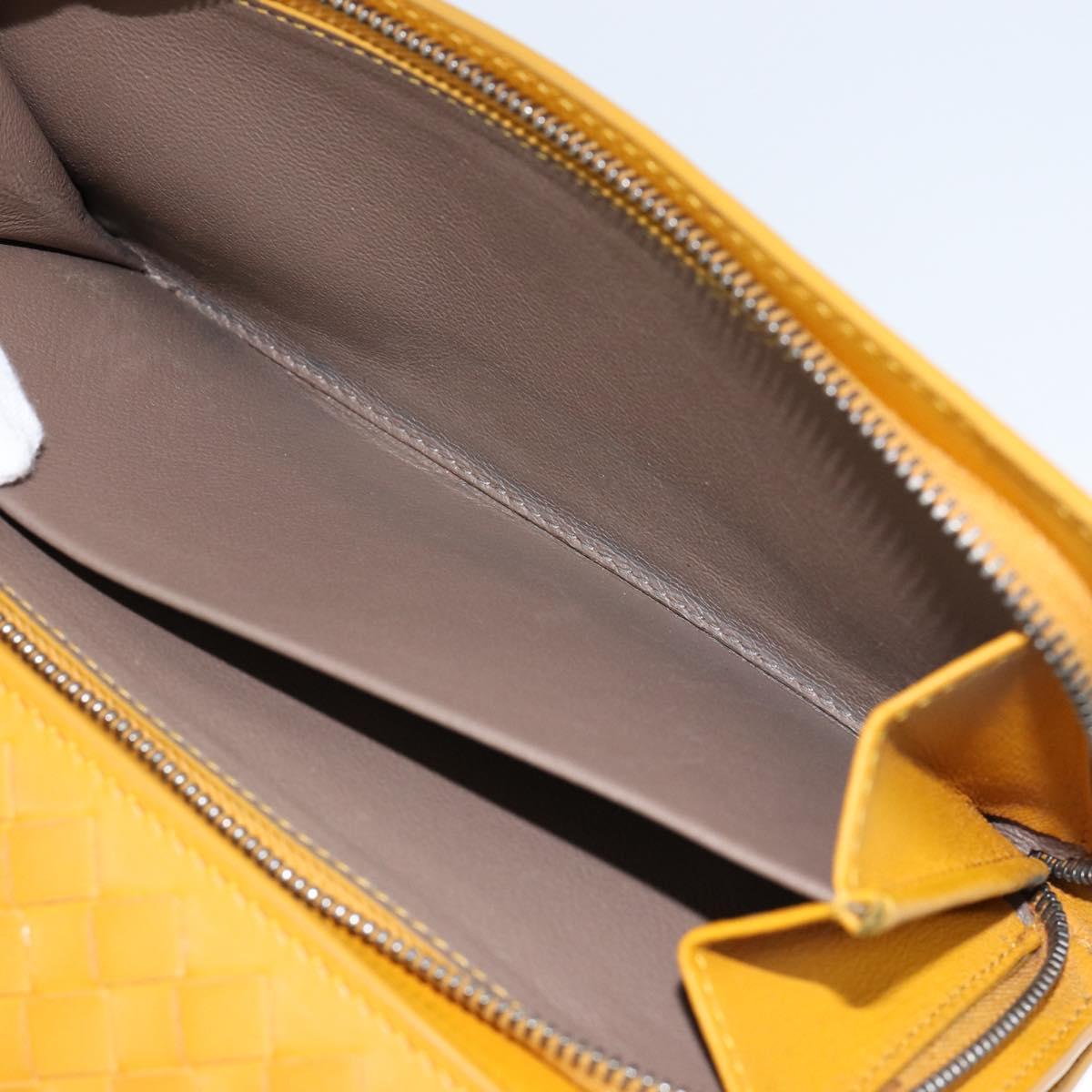 BOTTEGA VENETA INTRECCIATO Long Wallet Leather Yellow Auth am9863