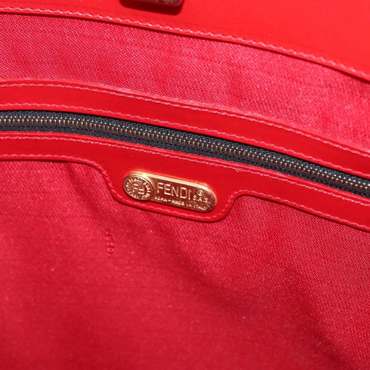 FENDI Tote Bag Canvas Brown Gold Auth am9867