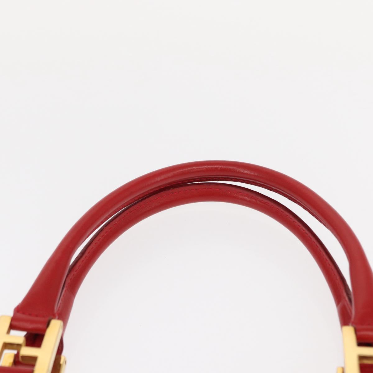 FENDI Tote Bag Canvas Brown Gold Auth am9867