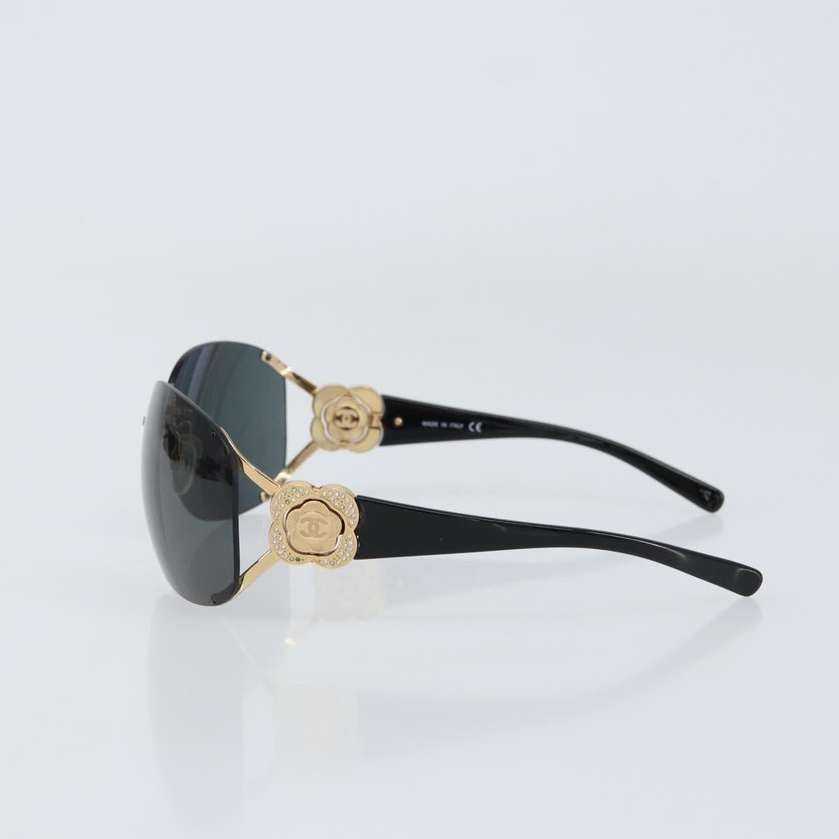 CHANEL Sunglasses plastic Black CC Auth am9868