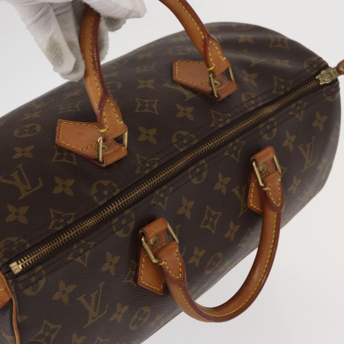 LOUIS VUITTON Monogram Speedy 35 Hand Bag M41524 LV Auth am9871