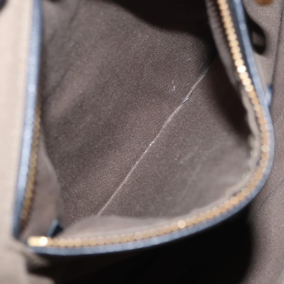 Chloe Marcie Hand Bag Leather Black Gold Auth am9872