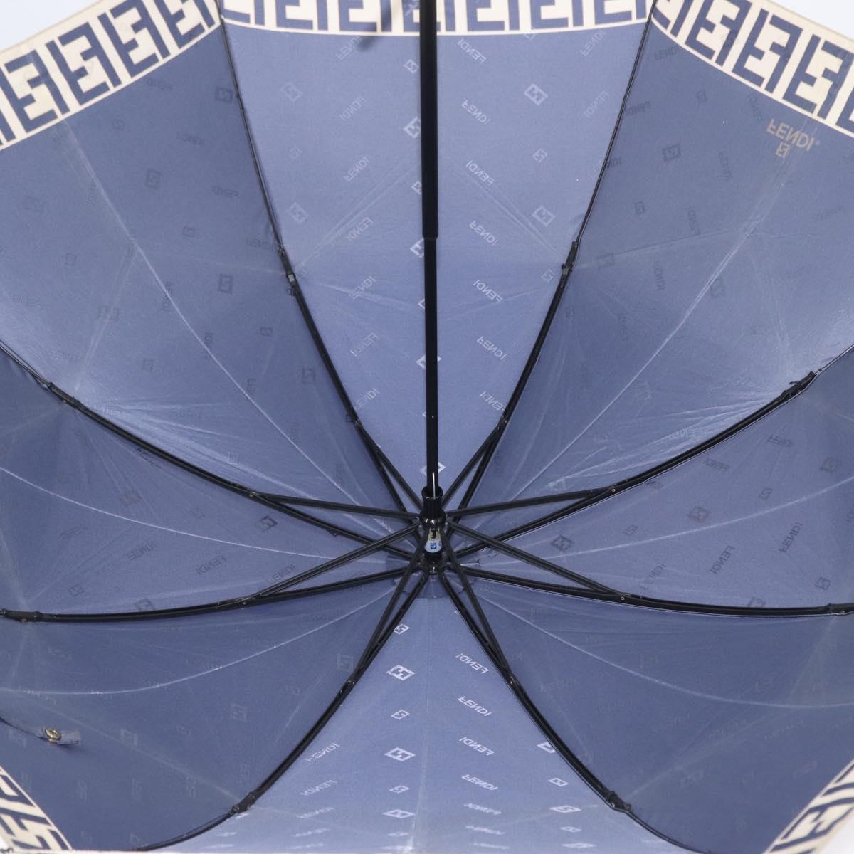 FENDI Zucca Canvas Folding Umbrella Navy Auth am9874