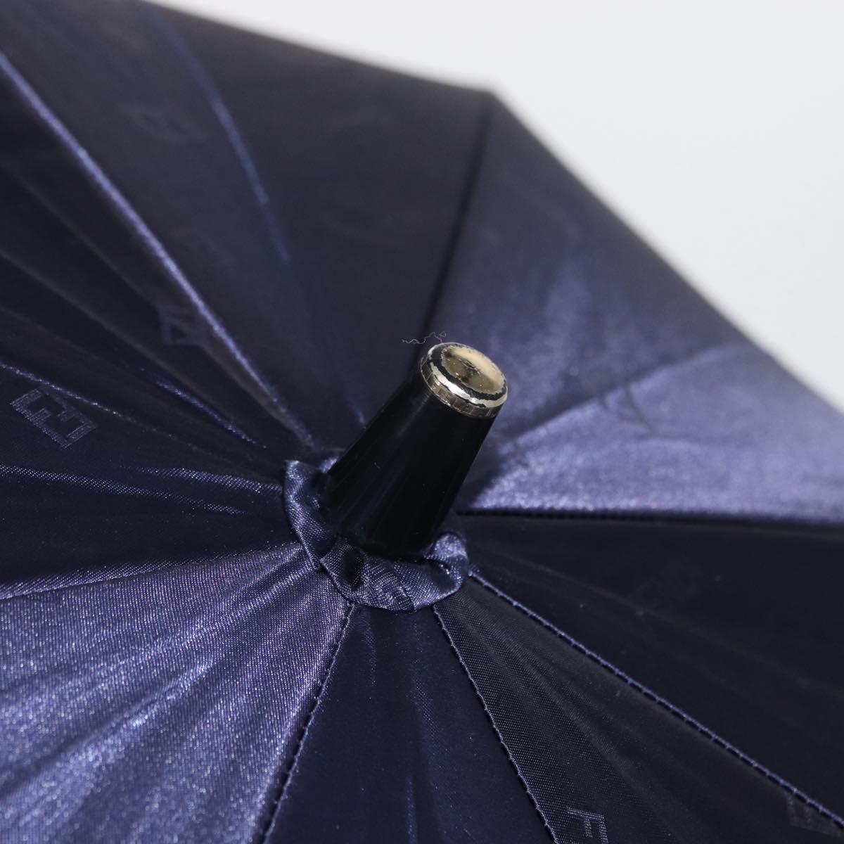FENDI Zucca Canvas Folding Umbrella Navy Auth am9874