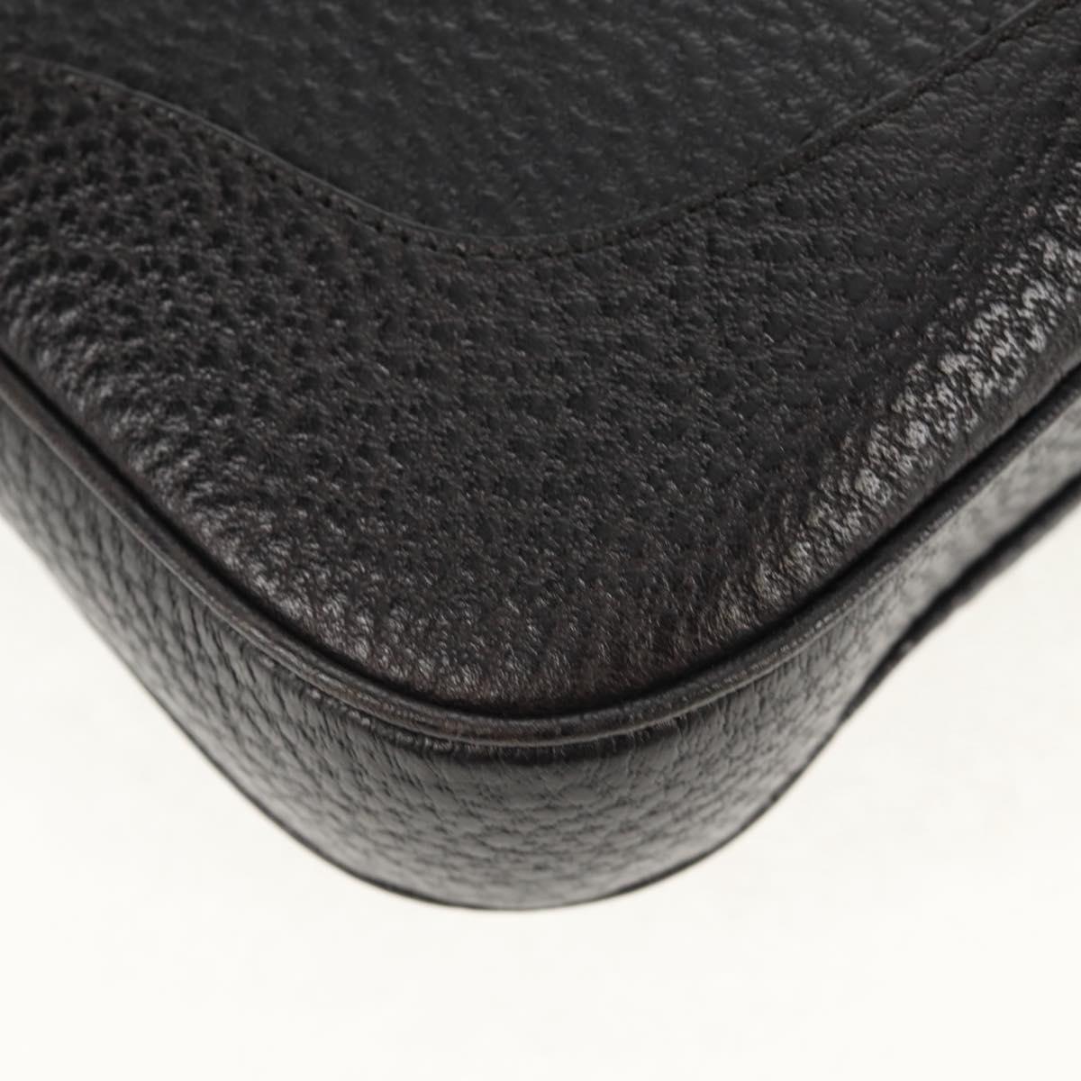 GUCCI Shoulder Bag Leather Black Silver 130779 Auth am9875V