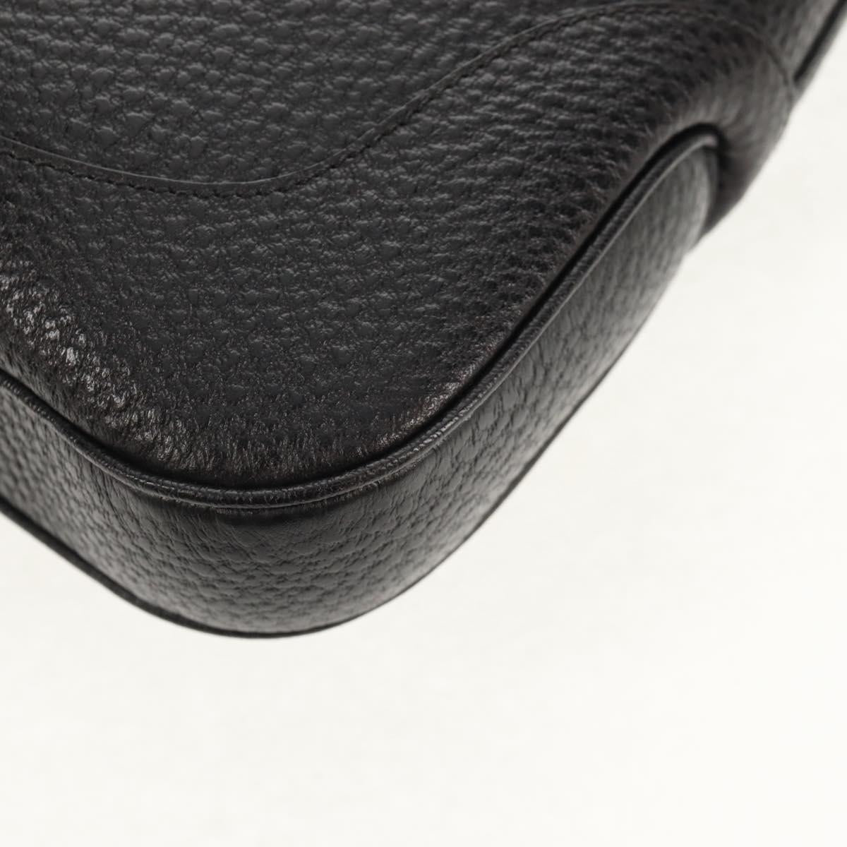 GUCCI Shoulder Bag Leather Black Silver 130779 Auth am9875V