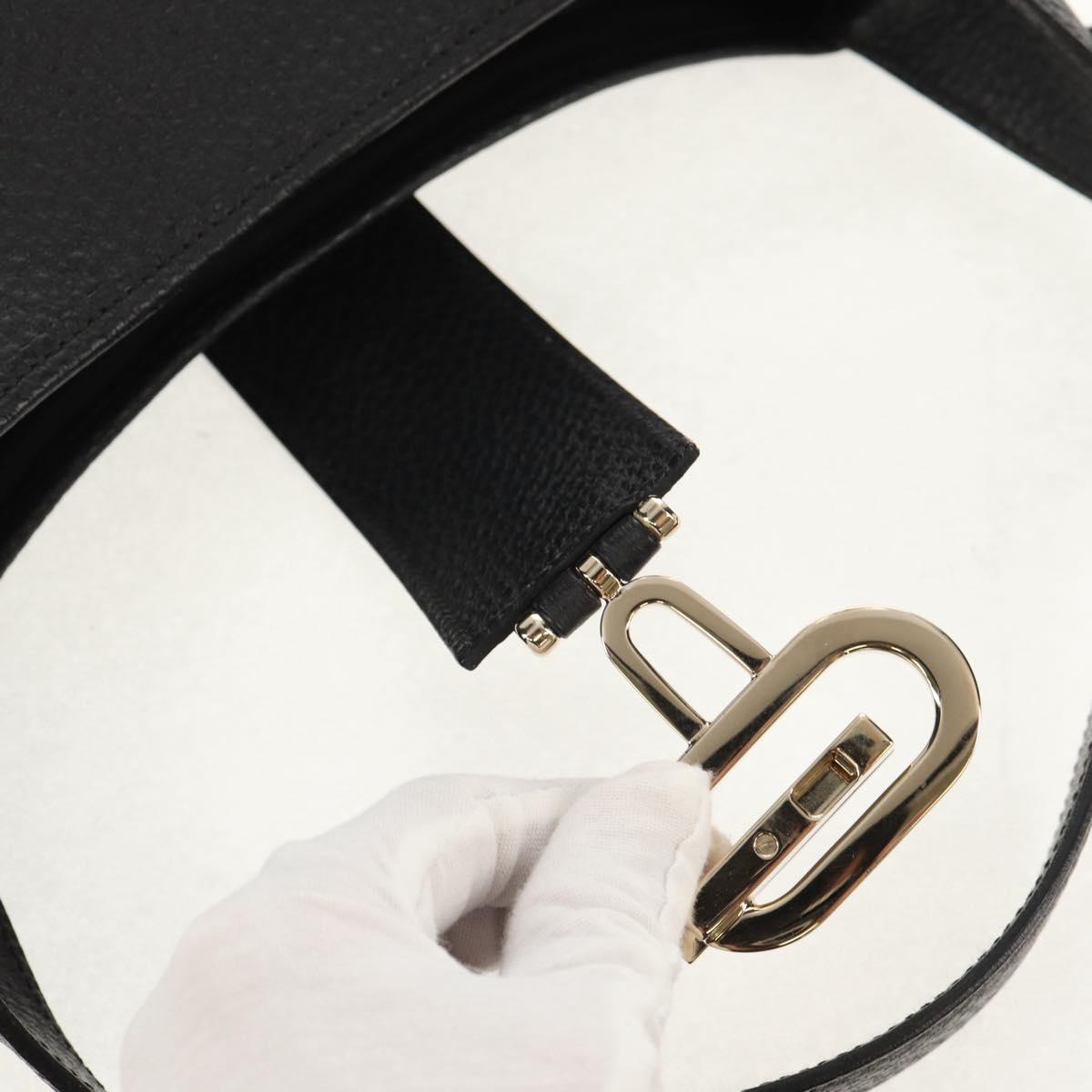 GUCCI Shoulder Bag Leather Black Silver 130779 Auth am9875V