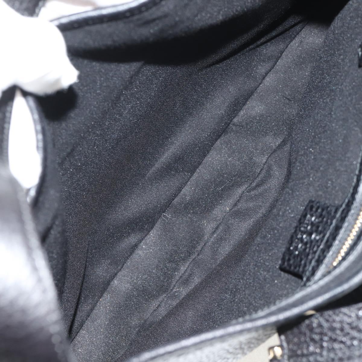 GUCCI Shoulder Bag Leather Black Silver 130779 Auth am9875V