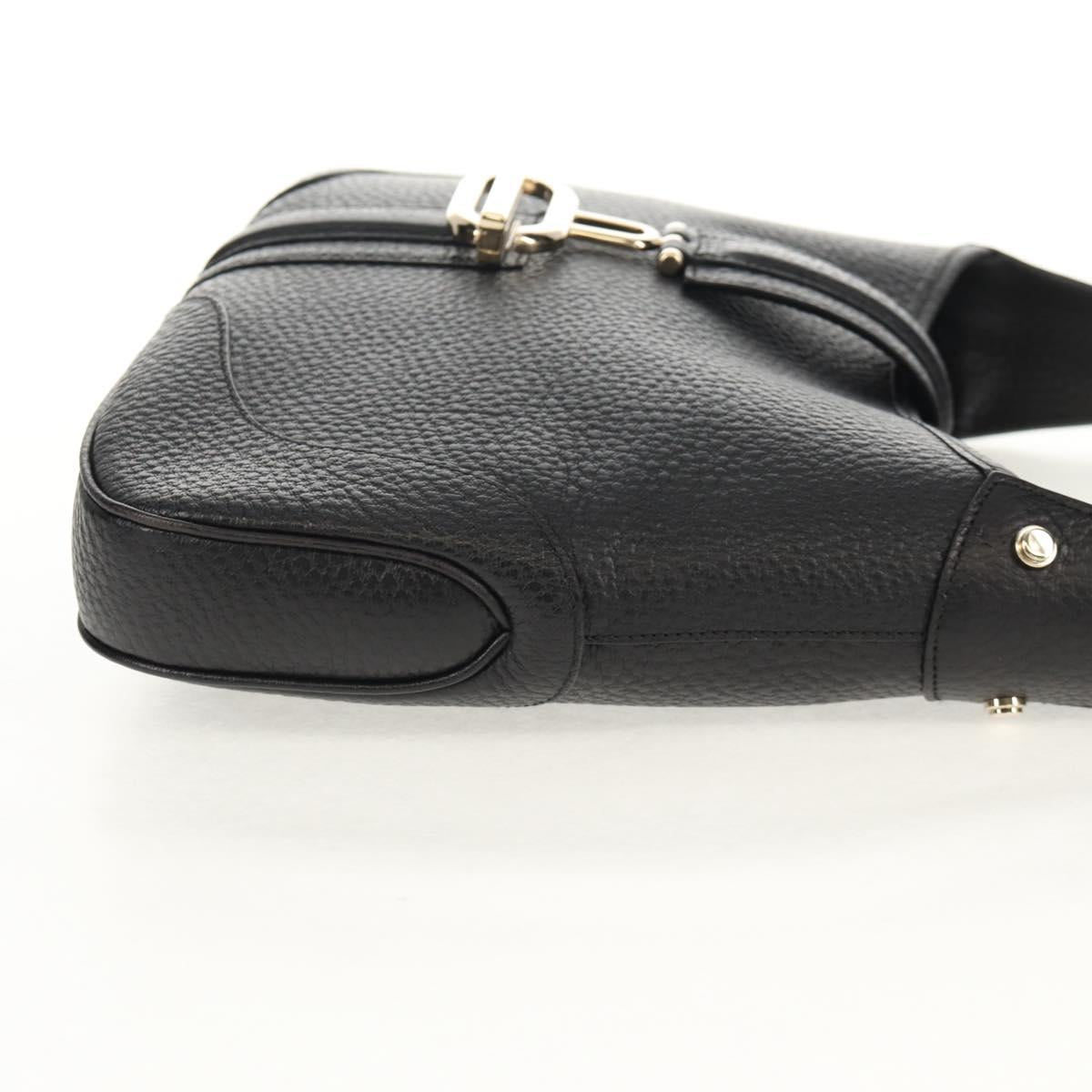 GUCCI Shoulder Bag Leather Black Silver 130779 Auth am9875V