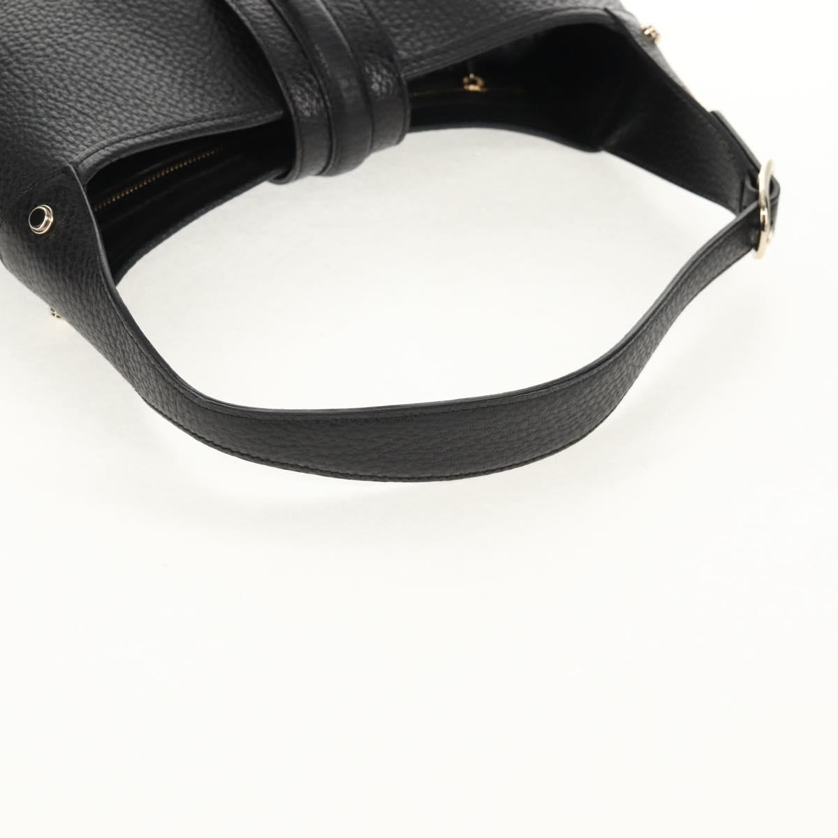 GUCCI Shoulder Bag Leather Black Silver 130779 Auth am9875V