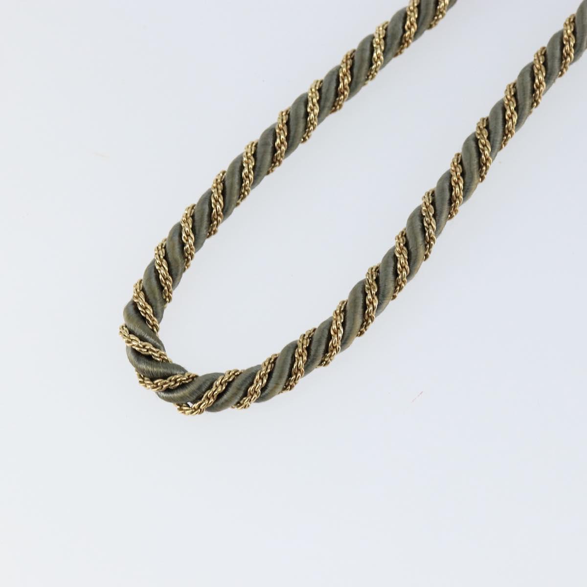 Christian Dior Necklace metal Gray Gold Auth am9878