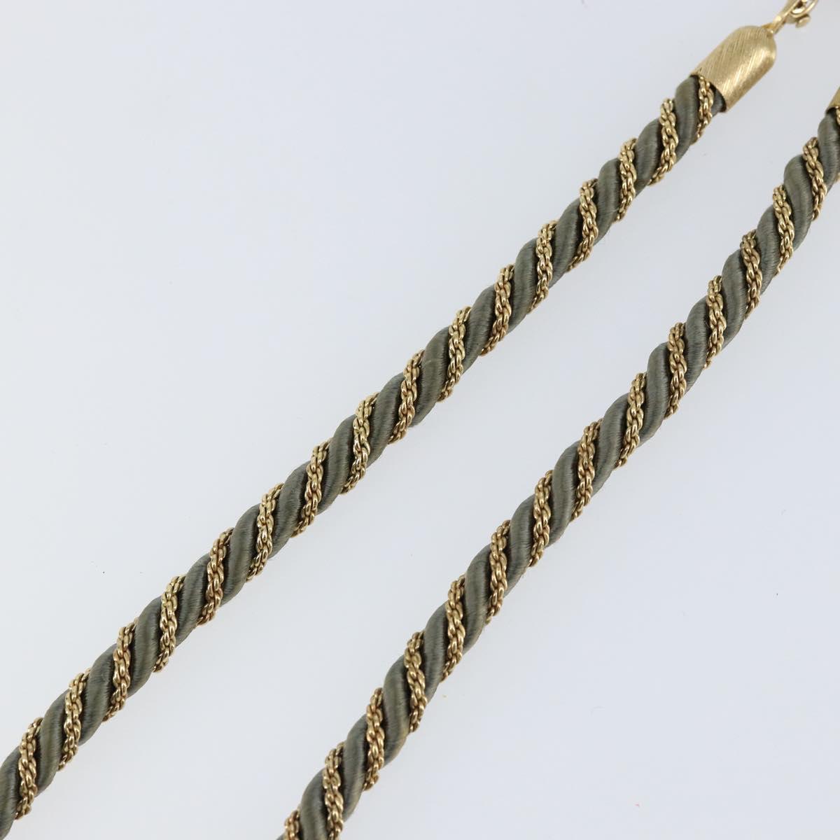 Christian Dior Necklace metal Gray Gold Auth am9878