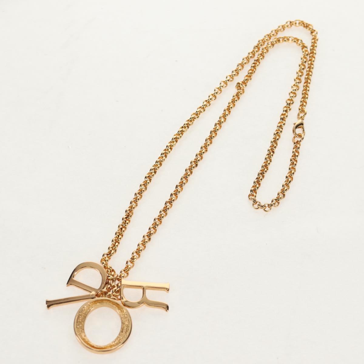 Christian Dior Necklace metal Gold Auth am9882V