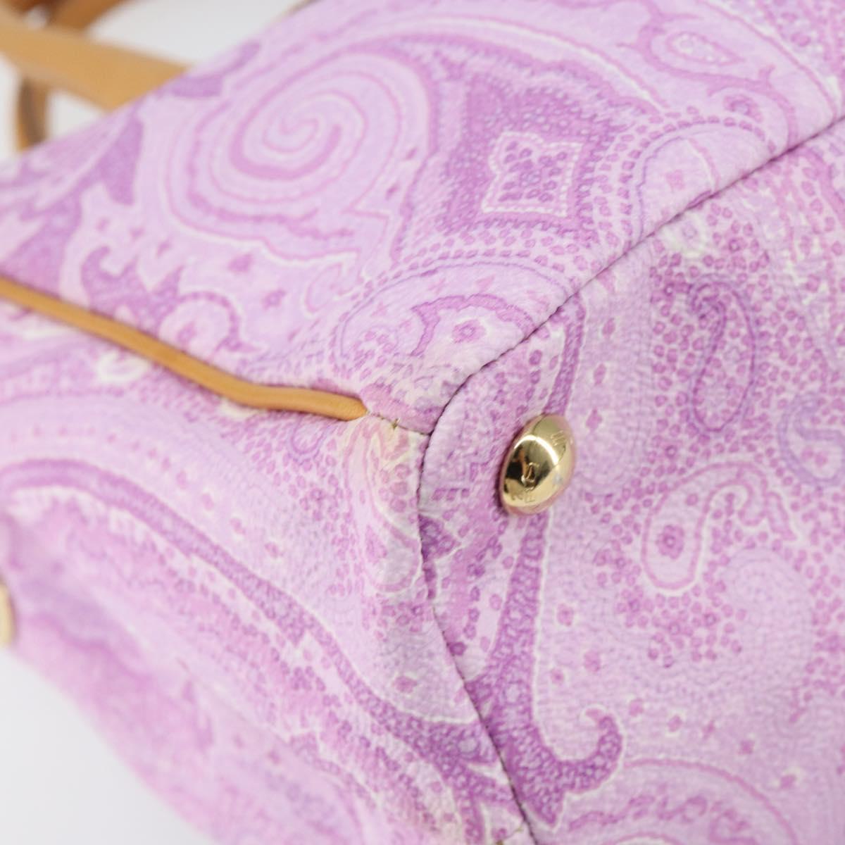ETRO Paisley Hand Bag PVC Leather 2way Pink Gold Auth am9887