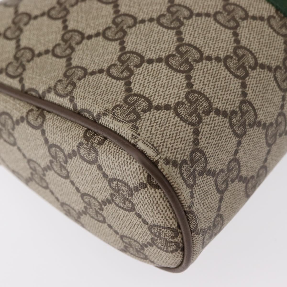 GUCCI GG Supreme Web Sherry Line Clutch Bag PVC Beige Gold 89 01 012 Auth am9888