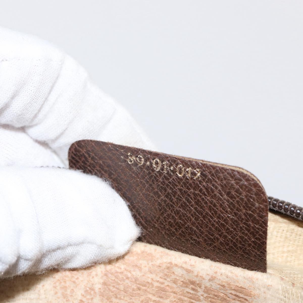 GUCCI GG Supreme Web Sherry Line Clutch Bag PVC Beige Gold 89 01 012 Auth am9888