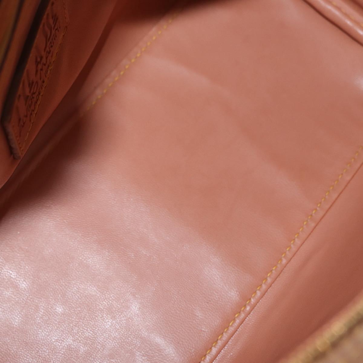 PRIMA CLASSE Mini Boston Bag 2way Beige Gold Auth am9889