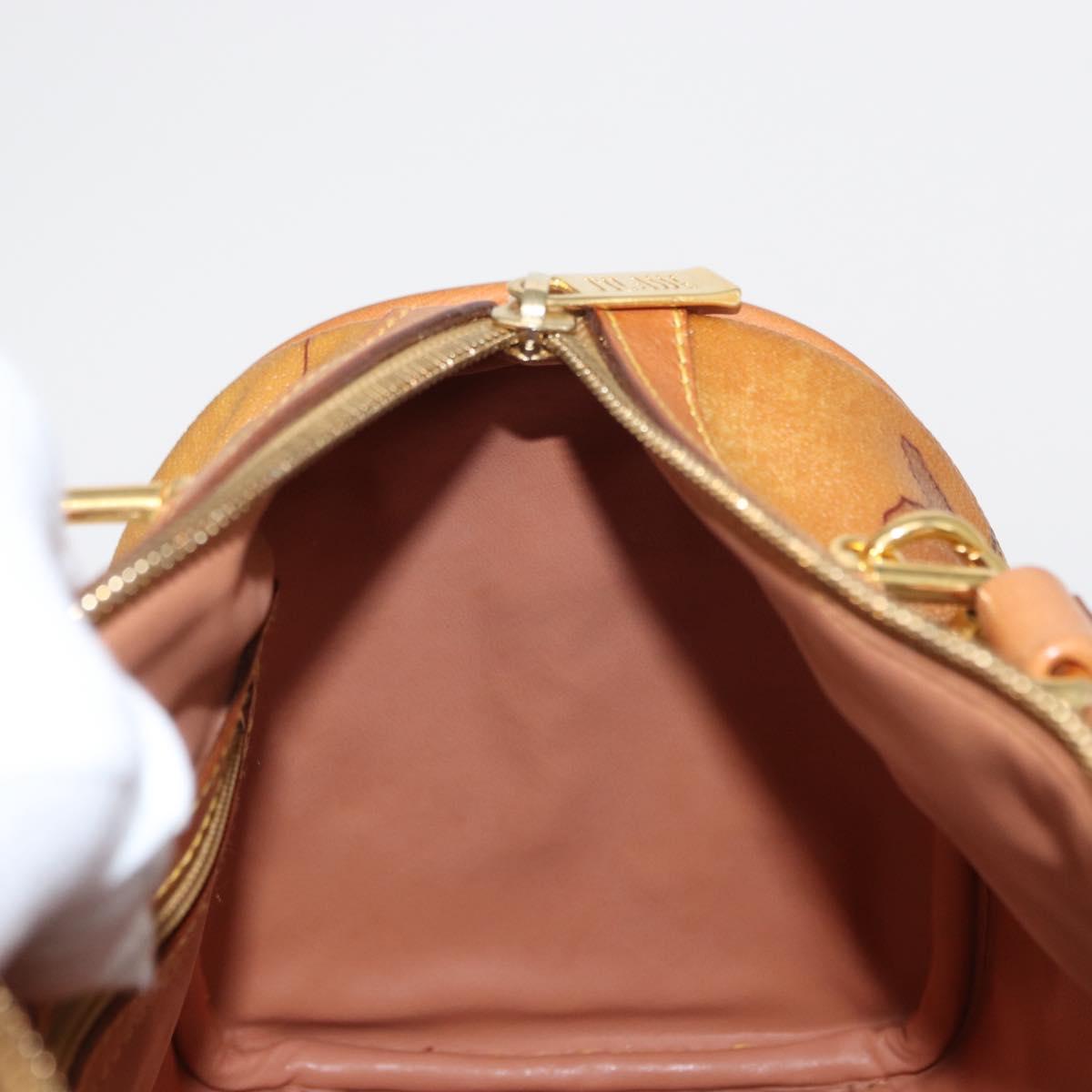 PRIMA CLASSE Mini Boston Bag 2way Beige Gold Auth am9889