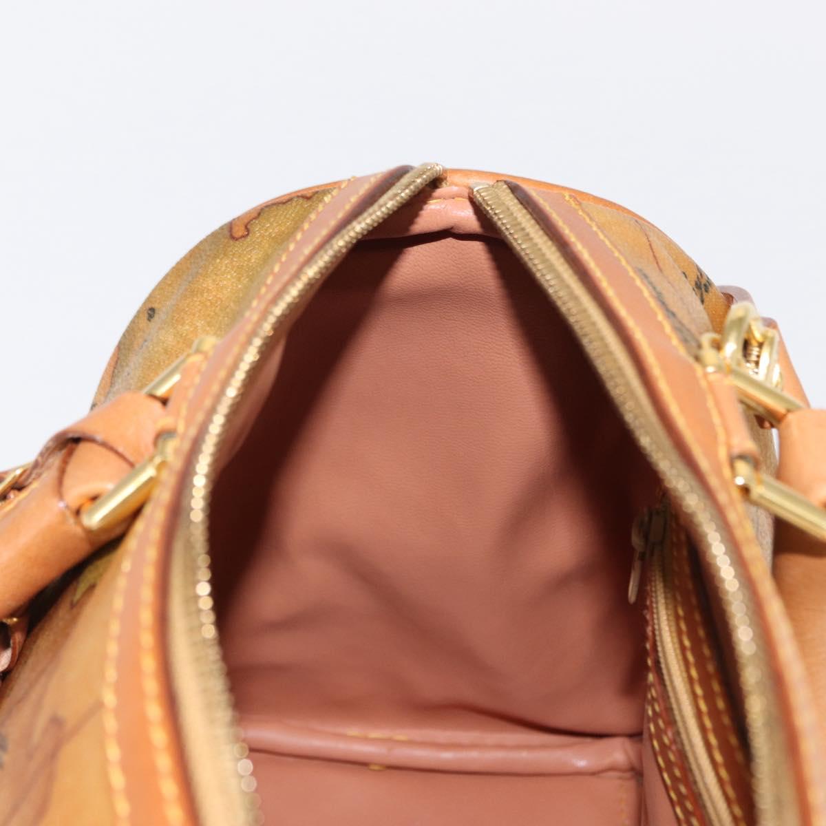 PRIMA CLASSE Mini Boston Bag 2way Beige Gold Auth am9889