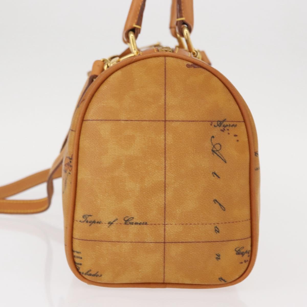 PRIMA CLASSE Mini Boston Bag 2way Beige Gold Auth am9889