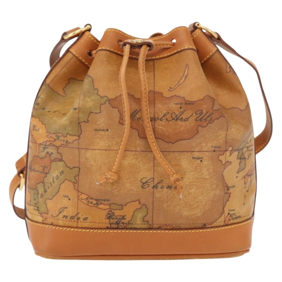 PRIMA CLASSE purse Shoulder Bag Leather PVC Beige Gold Auth am9890