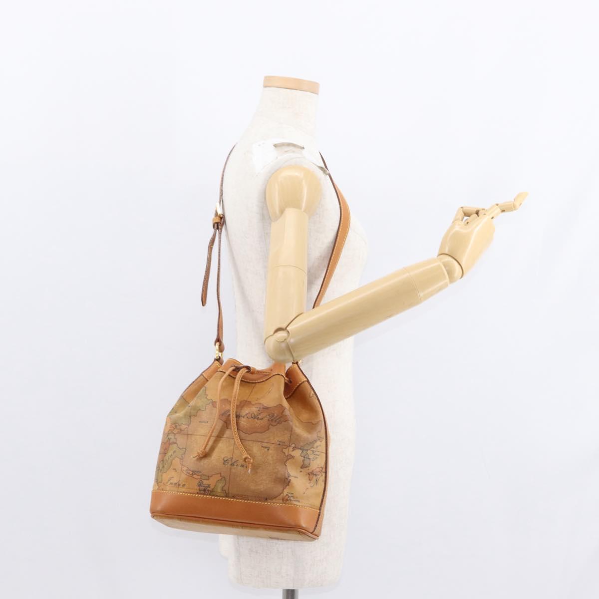 PRIMA CLASSE purse Shoulder Bag Leather PVC Beige Gold Auth am9890