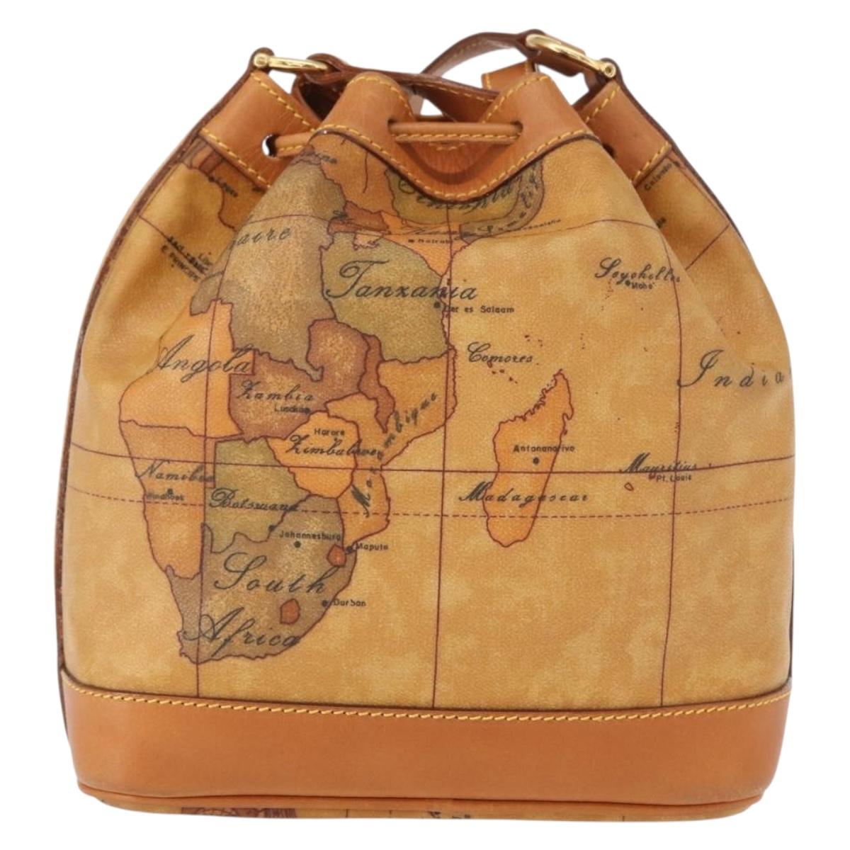 PRIMA CLASSE purse Shoulder Bag Leather PVC Beige Gold Auth am9890