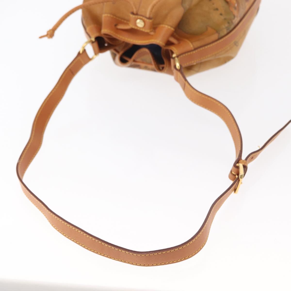 PRIMA CLASSE purse Shoulder Bag Leather PVC Beige Gold Auth am9890