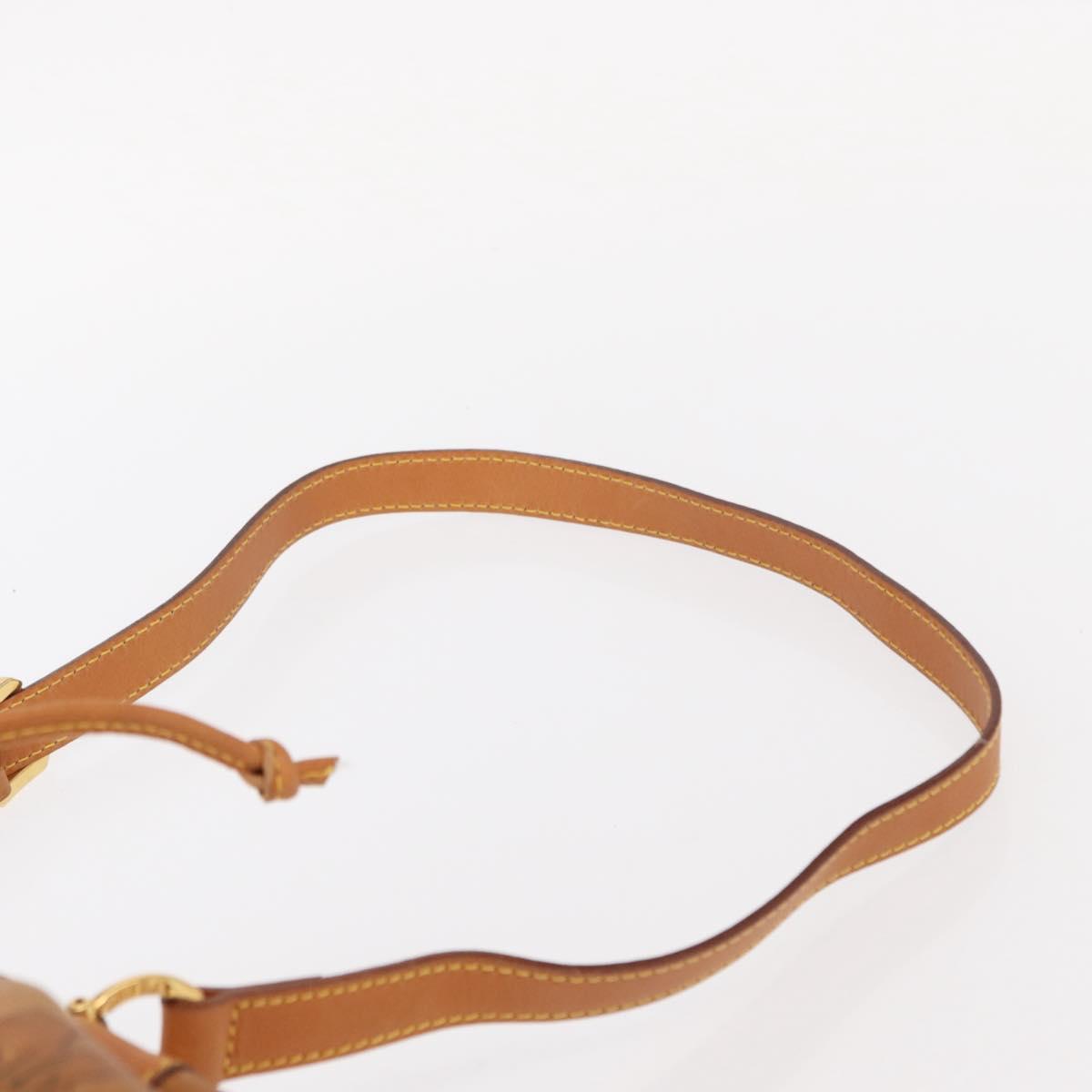 PRIMA CLASSE purse Shoulder Bag Leather PVC Beige Gold Auth am9890