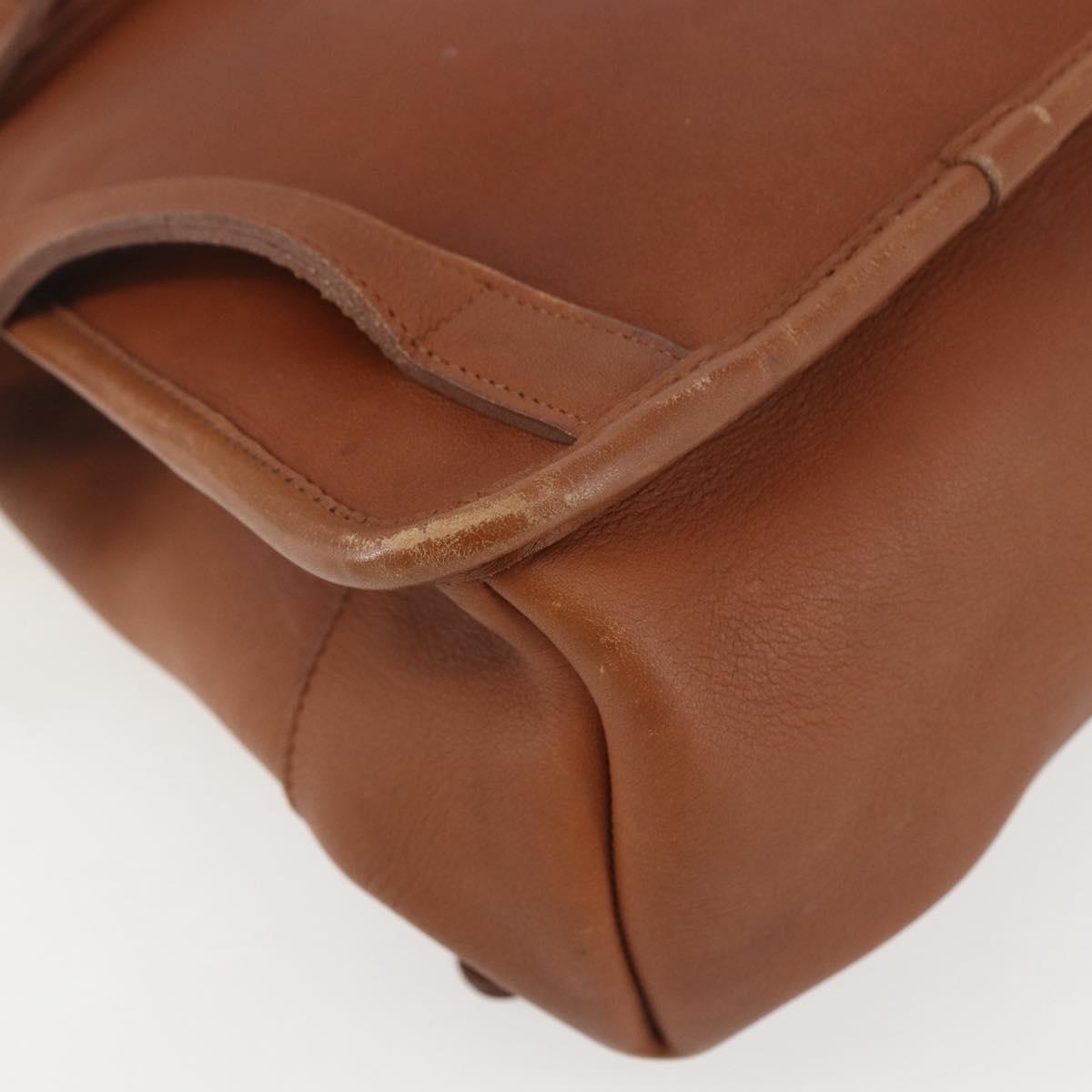 Coach Backpack Leather Brown Gold Auth am9891