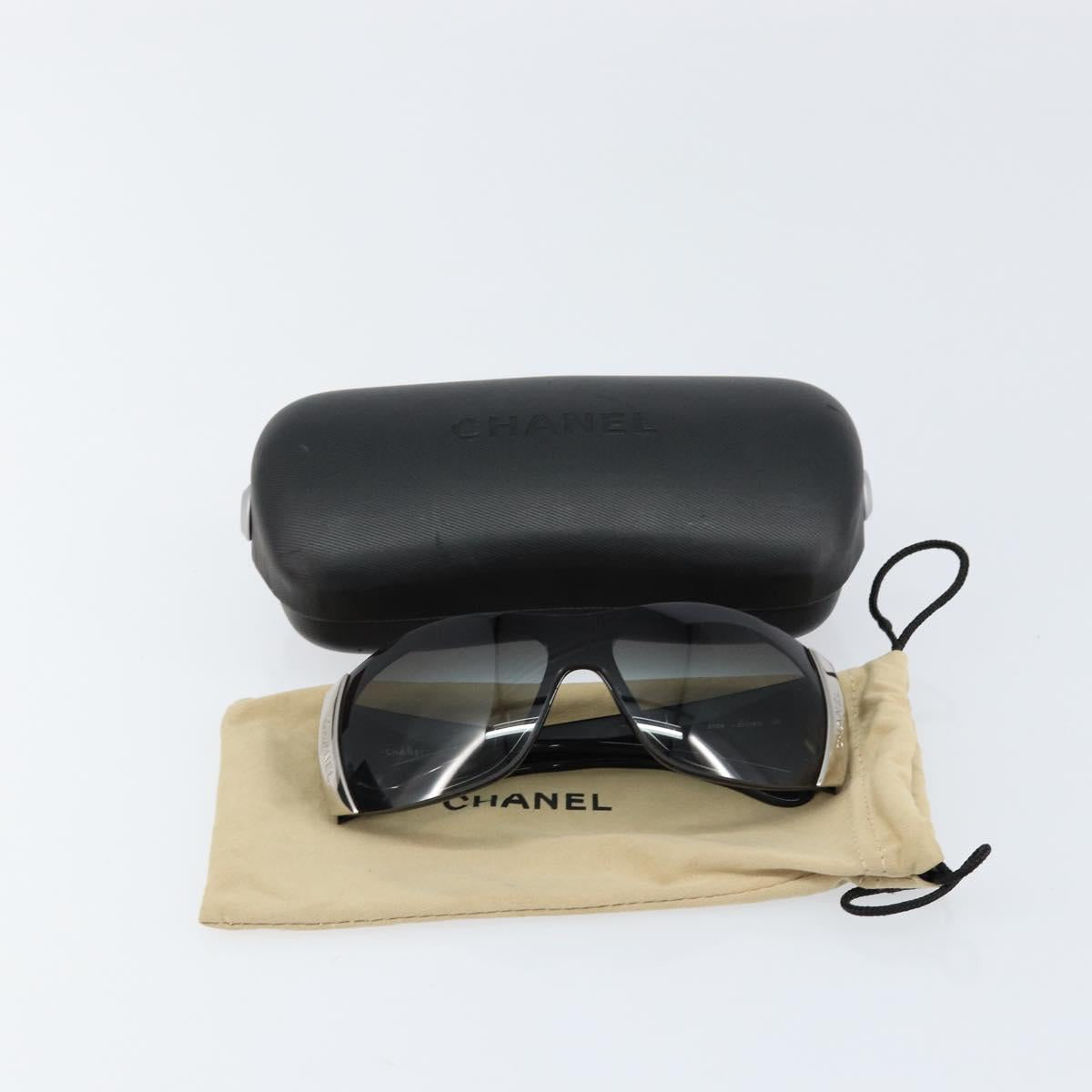 CHANEL Sunglasses plastic Black CC Auth am9892