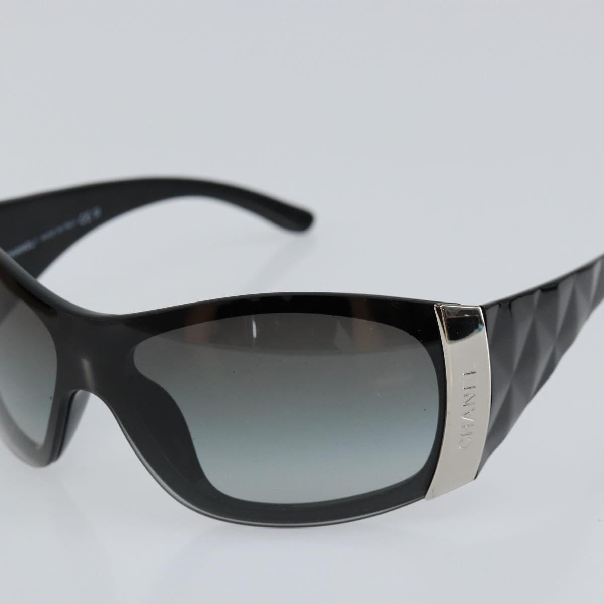 CHANEL Sunglasses plastic Black CC Auth am9892
