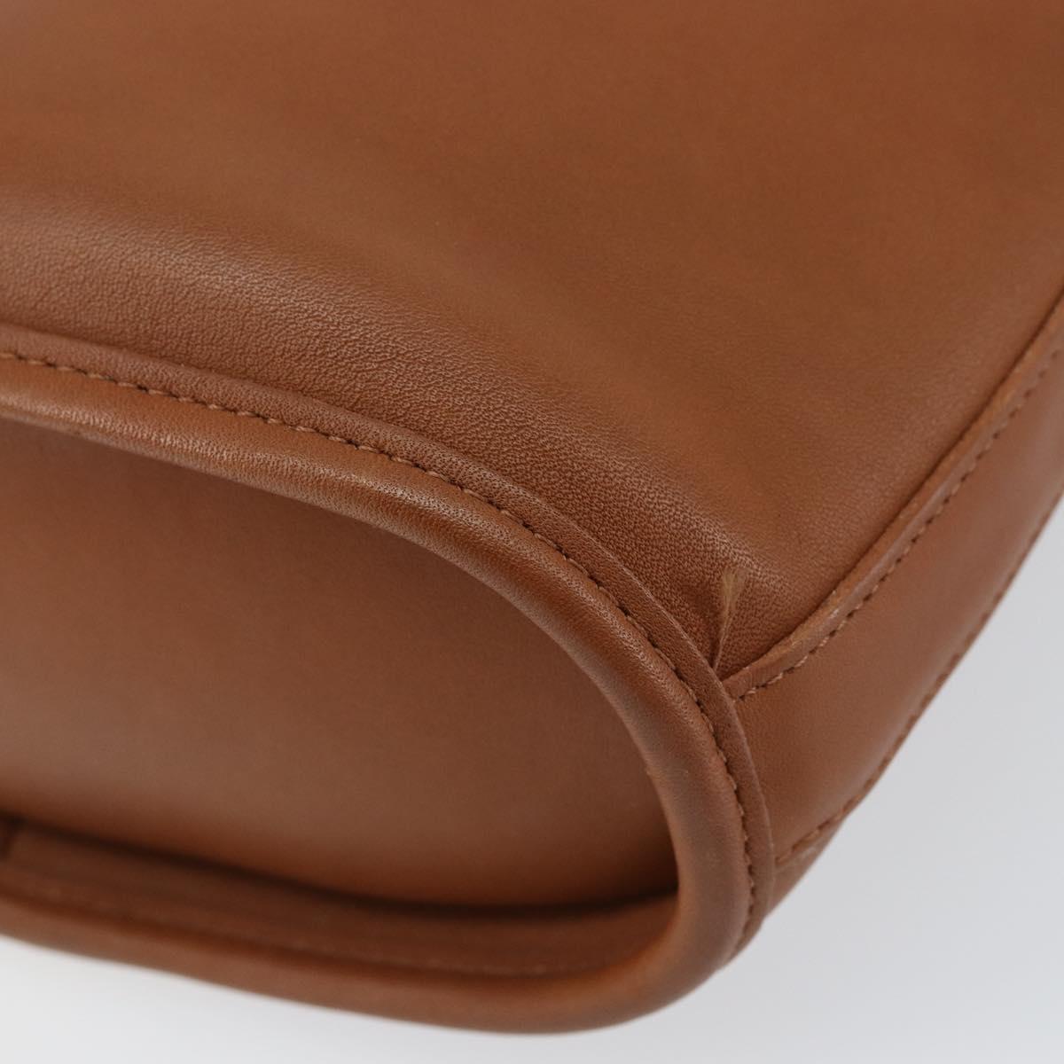 Coach Shoulder Bag Leather Brown Gold Auth am9893