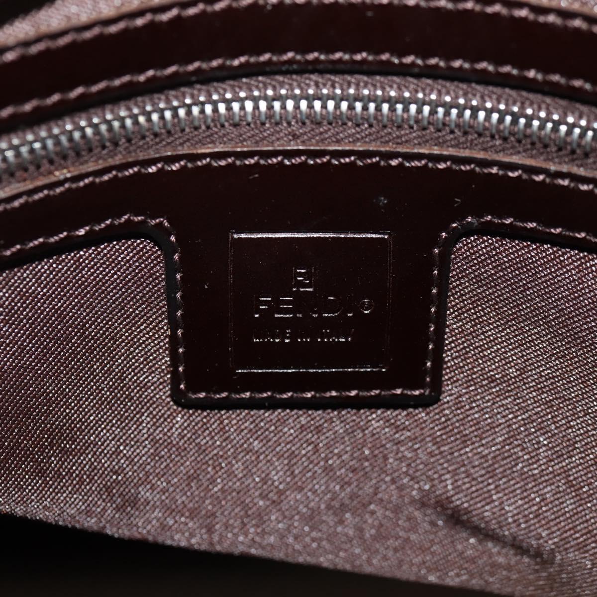 FENDI Zucca Canvas Mamma Baguette Shoulder Bag Black Brown Auth am9894V