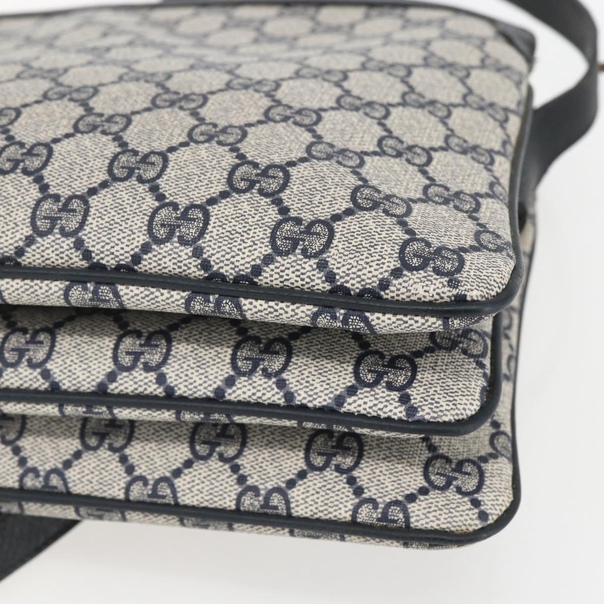 GUCCI GG Supreme Sherry Line Shoulder Bag PVC Red Navy 41 02 013 Auth am9899