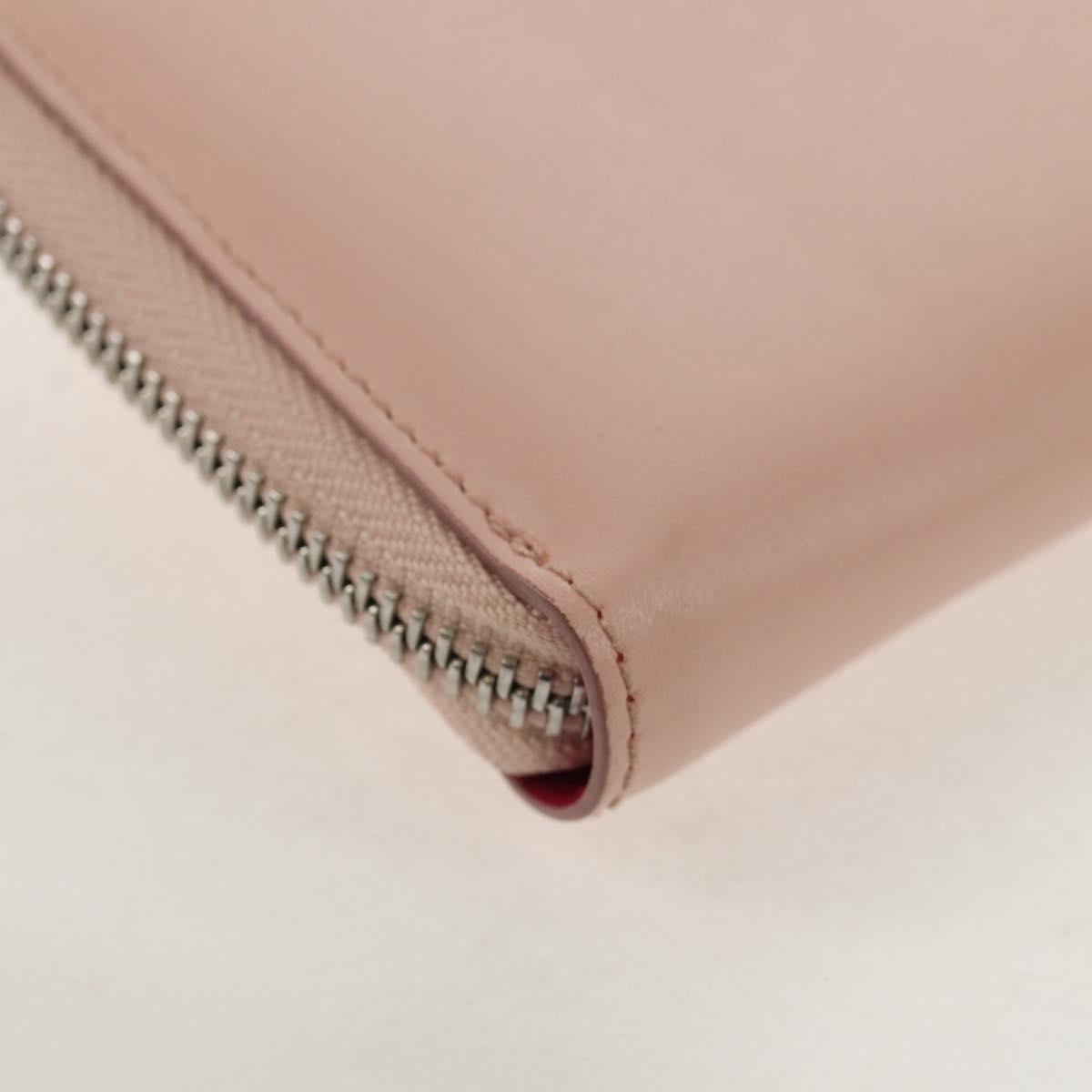 Salvatore Ferragamo Vala Long Wallet Leather Pink Silver Auth am9912V