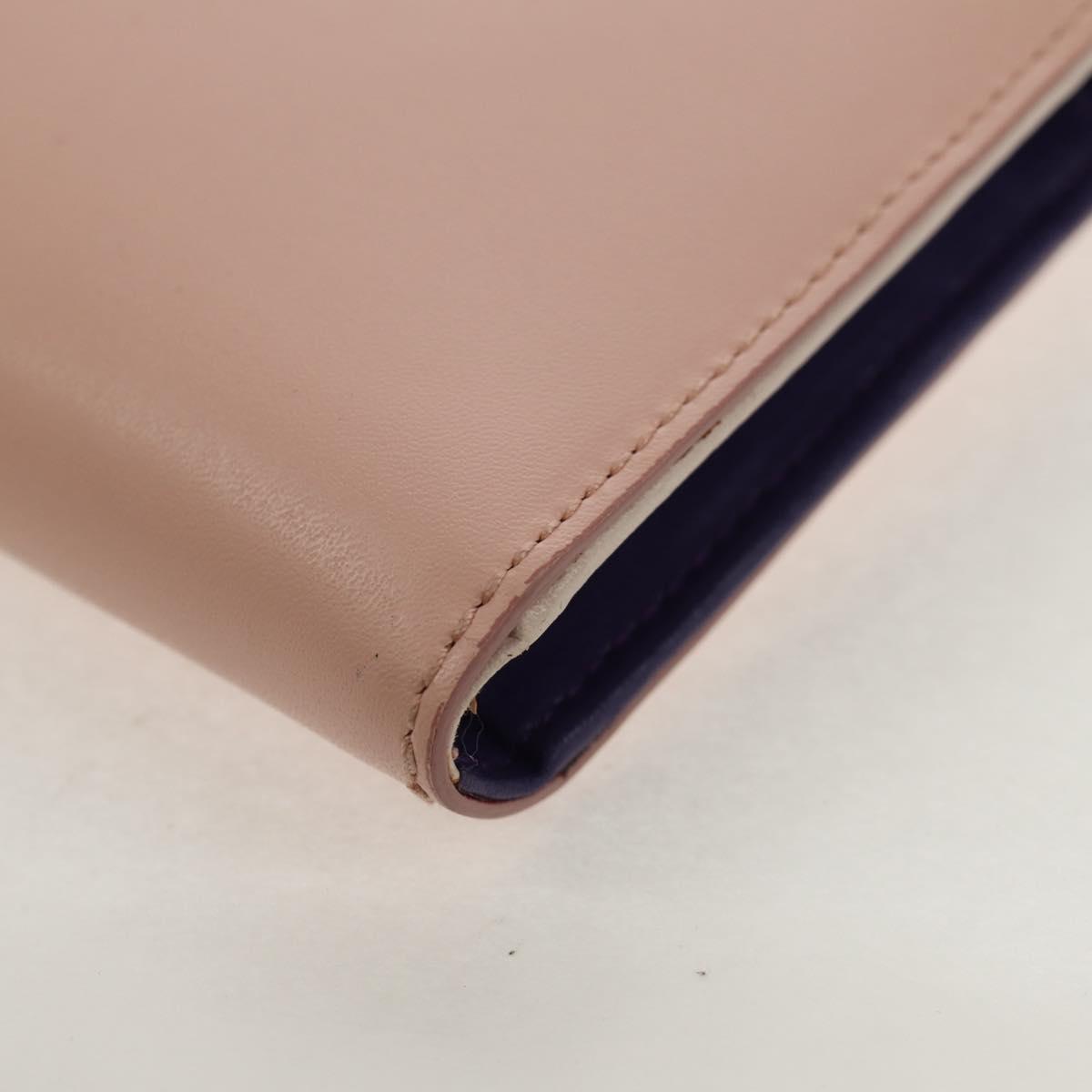 Salvatore Ferragamo Vala Long Wallet Leather Pink Silver Auth am9912V