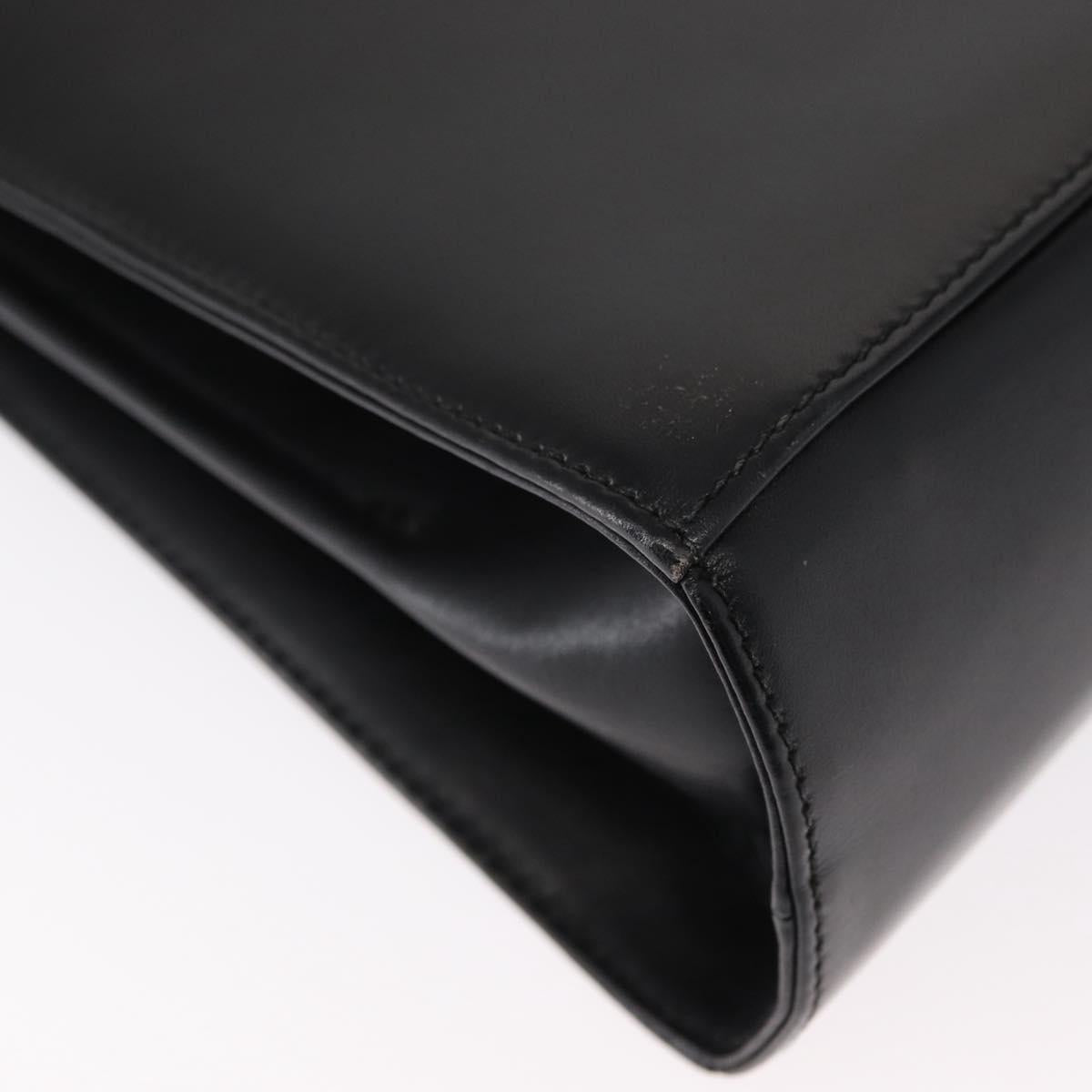 Salvatore Ferragamo Gancini Hand Bag Leather 2way Black Silver Auth am9914